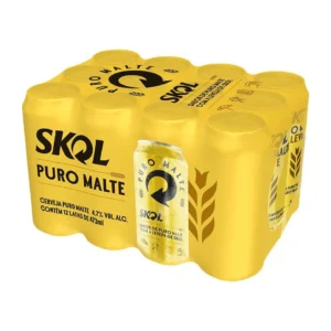 Cerveja Skol Puro Malte Lata 473ml – Fardo 12 Unidades