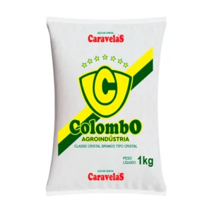 Açúcar Cristal Caravelas COLOMBO 1Kg – Fardo com 10 Unidades